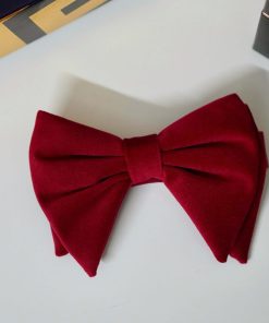 Maroon Velvet Butterfly Bow Tie
