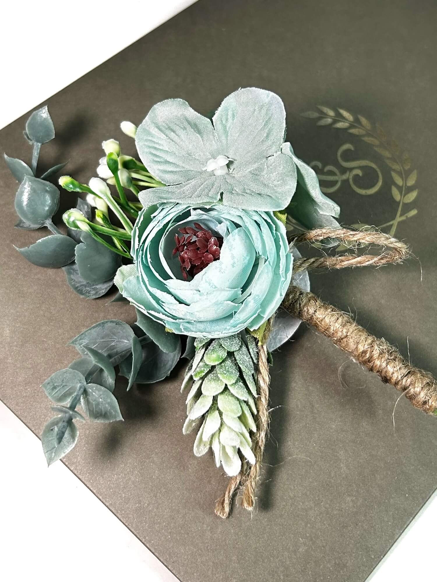 Aquamarine Rose Mini Bouquet - Image 2
