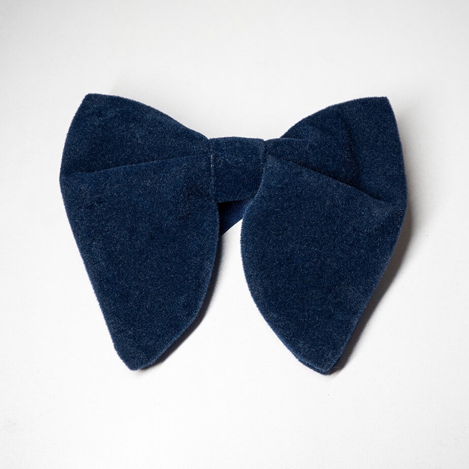 Navy Velvet Butterfly Bow Tie