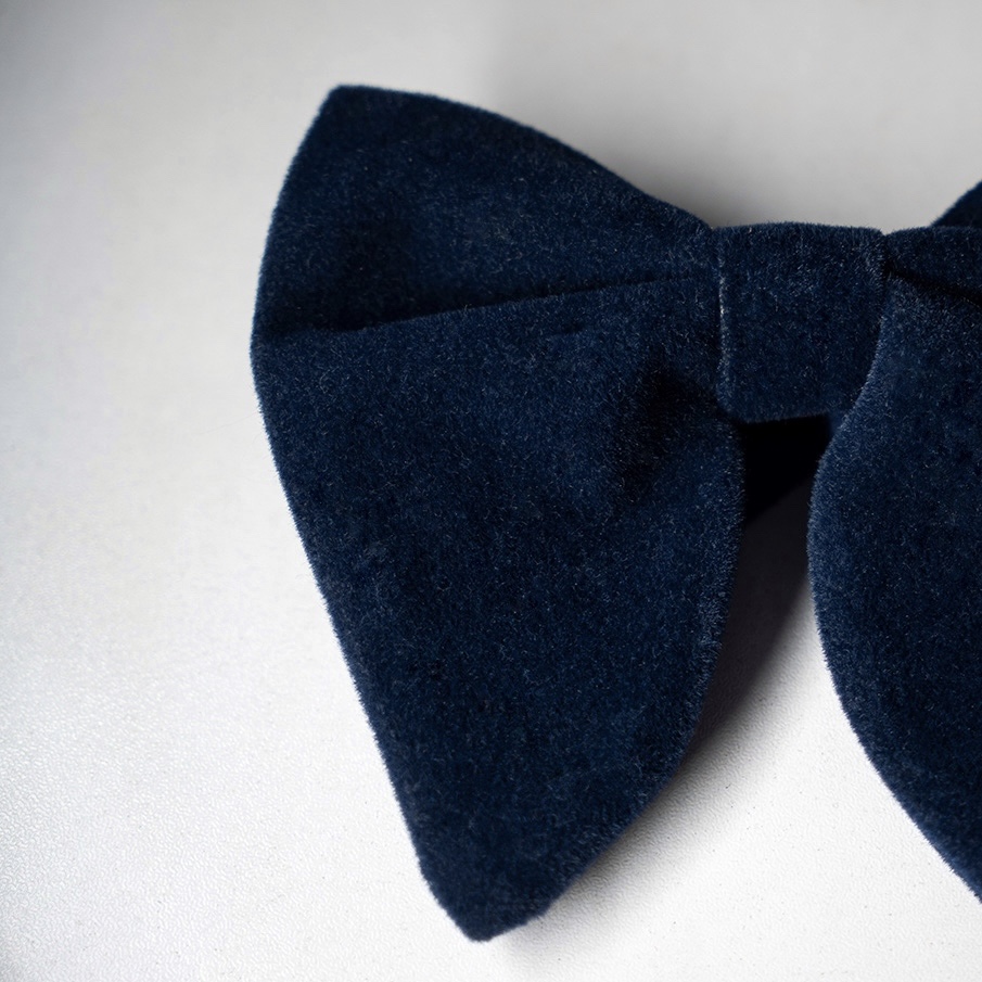 Navy Velvet Butterfly Bow Tie - Image 2